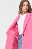 Пальто з домішкою вовни BOSS колір рожевий перехідний oversize