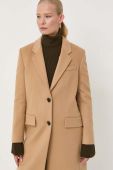 Вовняне пальто BOSS колір бежевий перехідний (3372832)