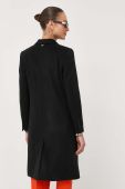 Вовняне пальто BOSS колір чорний перехідний (3372829)