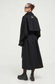 Пальто HUGO жіночий колір чорний перехідний двобортний