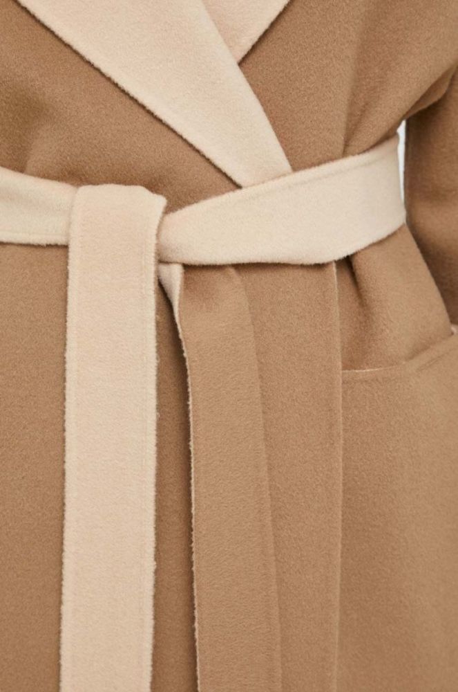Вовняне двостороннє пальто Weekend Max Mara колір коричневий перехідний oversize фото 9