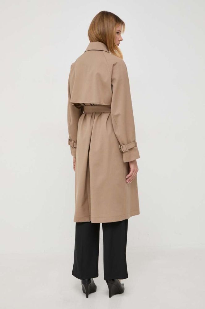 Тренч з домішкою вовни Weekend Max Mara колір бежевий перехідний двобортний фото 3