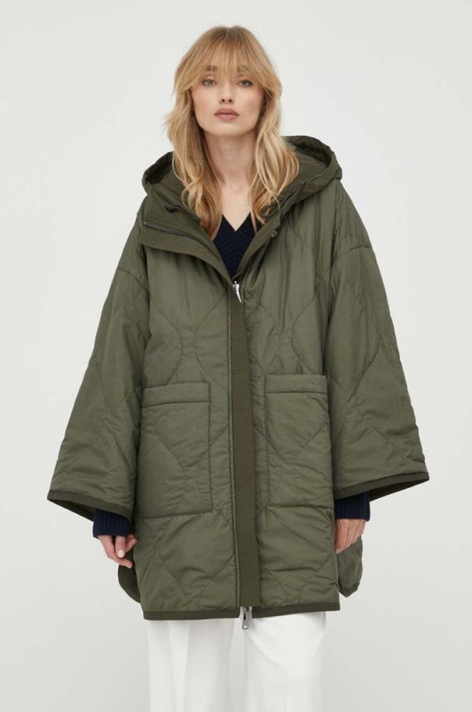 Двостороння куртка Weekend Max Mara жіноча колір зелений перехідна oversize фото 2