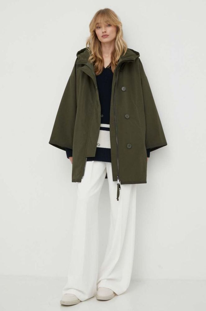 Двостороння куртка Weekend Max Mara жіноча колір зелений перехідна oversize фото 3