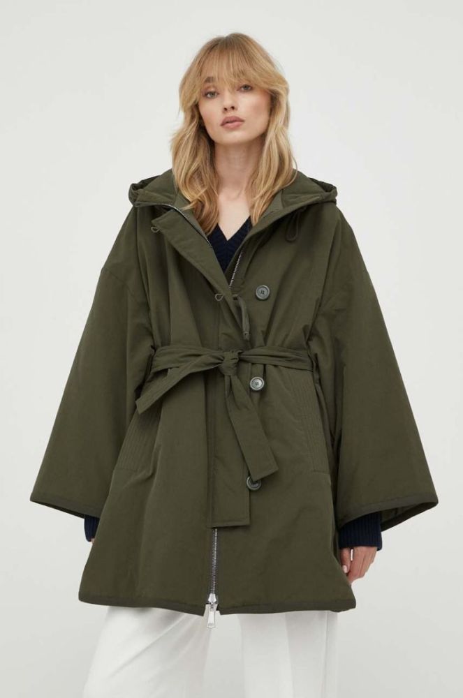 Двостороння куртка Weekend Max Mara жіноча колір зелений перехідна oversize фото 5