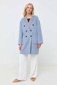 Вовняне двостороннє пальто MAX&Co. перехідний oversize колір блакитний (3429321)