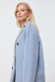 Вовняне двостороннє пальто MAX&Co. перехідний oversize колір блакитний (3429321)