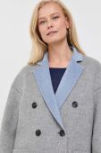 Вовняне двостороннє пальто MAX&Co. перехідний oversize колір блакитний (3429321)