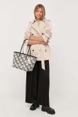 Пальто Karl Lagerfeld жіночий колір бежевий перехідний oversize