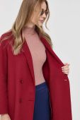 Вовняне пальто Patrizia Pepe колір червоний перехідний двобортний (3458613)