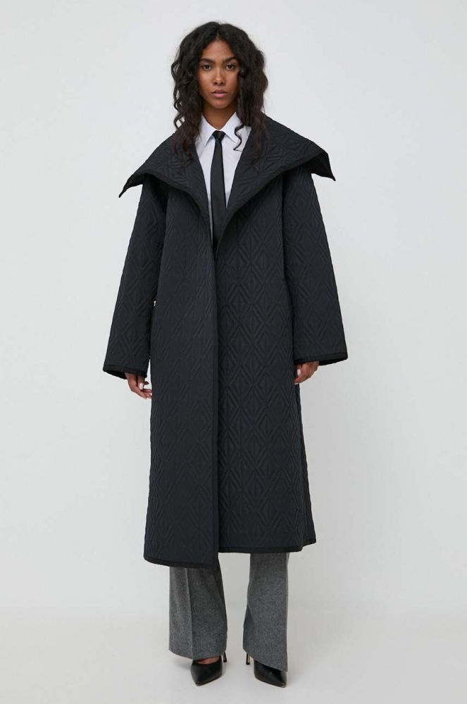 Пальто Elisabetta Franchi жіночий колір чорний перехідний (3574586)
