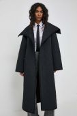 Пальто Elisabetta Franchi жіночий колір чорний перехідний (3574586)