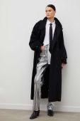 Вовняне пальто Gestuz колір чорний перехідний двобортний (3537779)