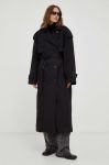 Пальто Gestuz жіночий колір чорний перехідний двобортний Пальто Gestuz жіночий колір чорний перехідний двобортний