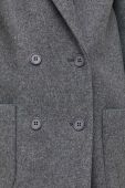 Вовняне пальто Red Valentino колір сірий перехідний двобортний