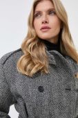 Вовняне пальто Red Valentino колір сірий перехідне oversize