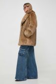 Пальто MICHAEL Michael Kors жіночий колір бежевий перехідний oversize