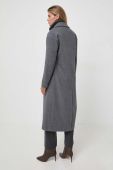 Вовняне пальто MICHAEL Michael Kors колір сірий перехідний двобортний