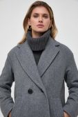 Вовняне пальто MICHAEL Michael Kors колір сірий перехідний двобортний