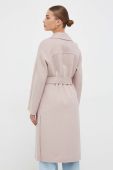 Вовняне пальто Liu Jo колір бежевий перехідний двобортний