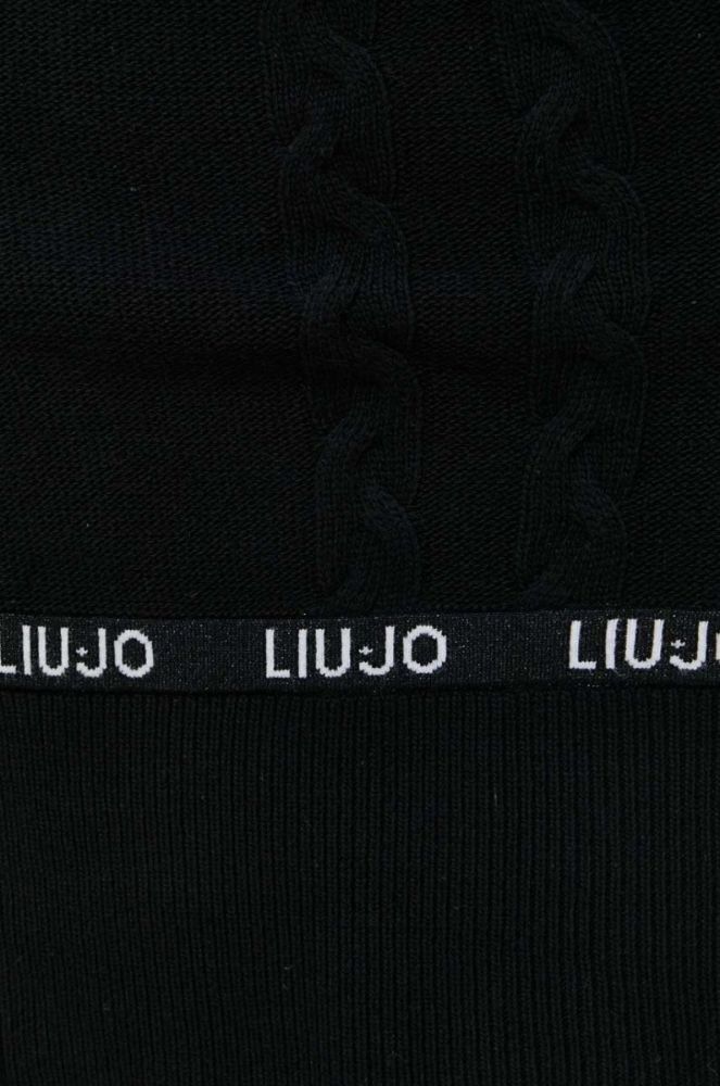 Кардиган з домішкою вовни Liu Jo колір чорний легкий фото 6