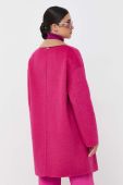 Вовняне двостороннє пальто Liu Jo колір рожевий перехідний