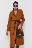 Вовняне пальто Twinset колір коричневий перехідний (3473841)