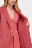 Вовняне пальто Twinset колір рожевий перехідний (3466292)