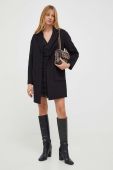 Вовняне пальто Twinset колір чорний перехідний (3466288)