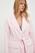 Вовняне пальто Twinset колір рожевий перехідний (3473853)