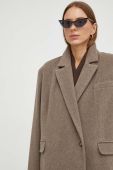 Вовняне пальто Herskind Wanda колір бежевий перехідне oversize (3596277)