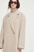 Вовняне пальто Herskind колір бежевий перехідний oversize