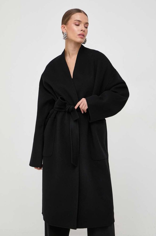 Вовняне пальто Weekend Max Mara колір чорний перехідний oversize (3621720)