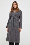 Вовняне пальто Weekend Max Mara колір сірий перехідний двобортний (3592937) Вовняне пальто Weekend Max Mara колір сірий перехідний двобортний (3592937)
