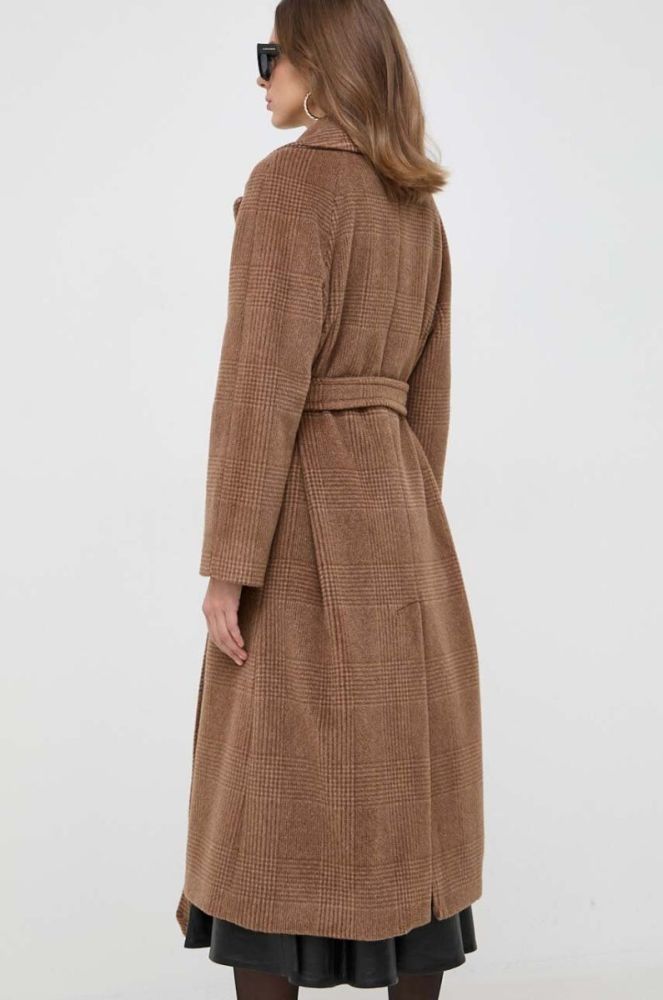 Вовняне пальто Weekend Max Mara колір коричневий перехідний двобортний (3641079) фото 3