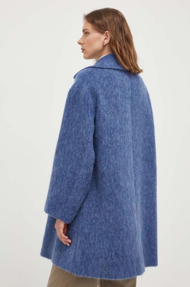Вовняне пальто Weekend Max Mara перехідний двобортний колір блакитний (3429350) фото 3