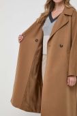 Кашемірове пальто Weekend Max Mara колір коричневий перехідний двобортний