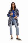 Пальто Desigual 23WWEWA9 WOMAN WOVEN OVERCOAT жіноче колір синій перехідне двобортне Пальто Desigual 23WWEWA9 WOMAN WOVEN OVERCOAT жіноче колір синій перехідне двобортне