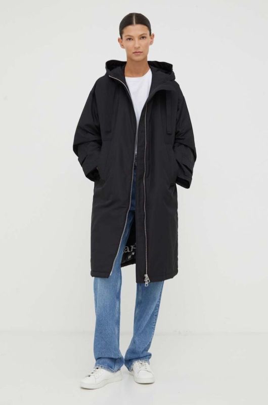 Парка Marc O'Polo жіноча колір чорний перехідна oversize