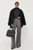 Вовняне пальто Victoria Beckham колір чорний перехідний двобортний (3376653)