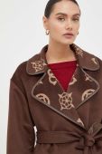 Пальто Guess жіночий колір коричневий перехідний (3597750)