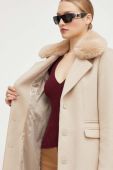 Пальто з домішкою вовни Guess колір бежевий перехідний