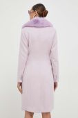 Пальто з домішкою вовни Guess колір рожевий перехідний