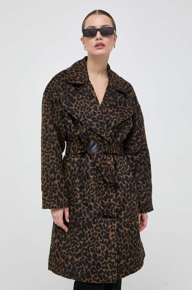 Пальто Guess жіночий колір коричневий перехідний (3656810)