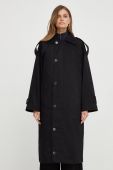 Тренч Notes du Nord жіночий колір чорний перехідний