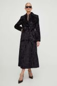 Пальто Luisa Spagnoli жіночий колір чорний перехідний двобортний