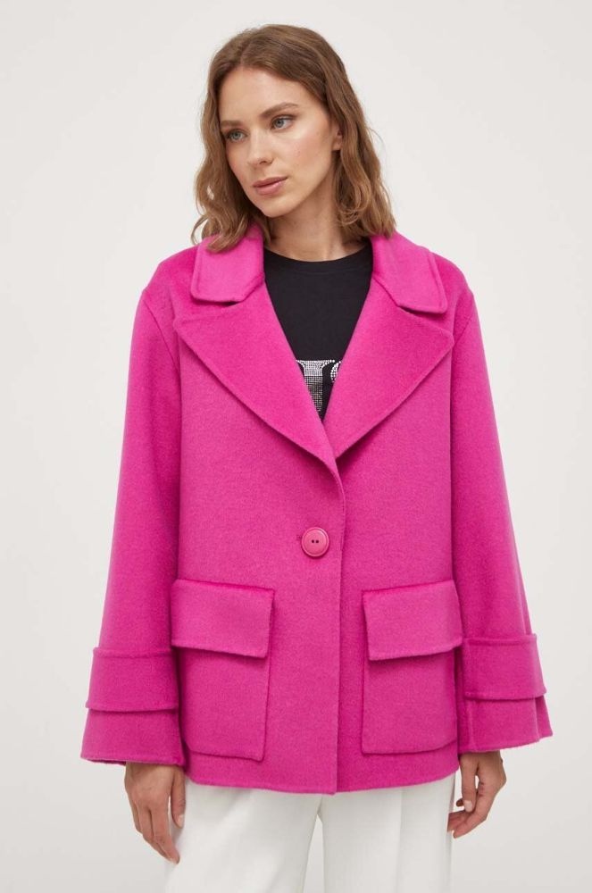 Вовняне пальто Luisa Spagnoli колір фіолетовий перехідний