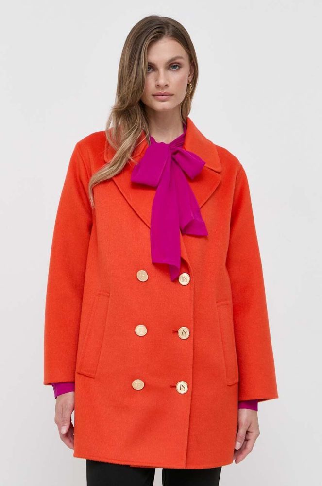 Вовняне пальто Luisa Spagnoli колір помаранчевий перехідний