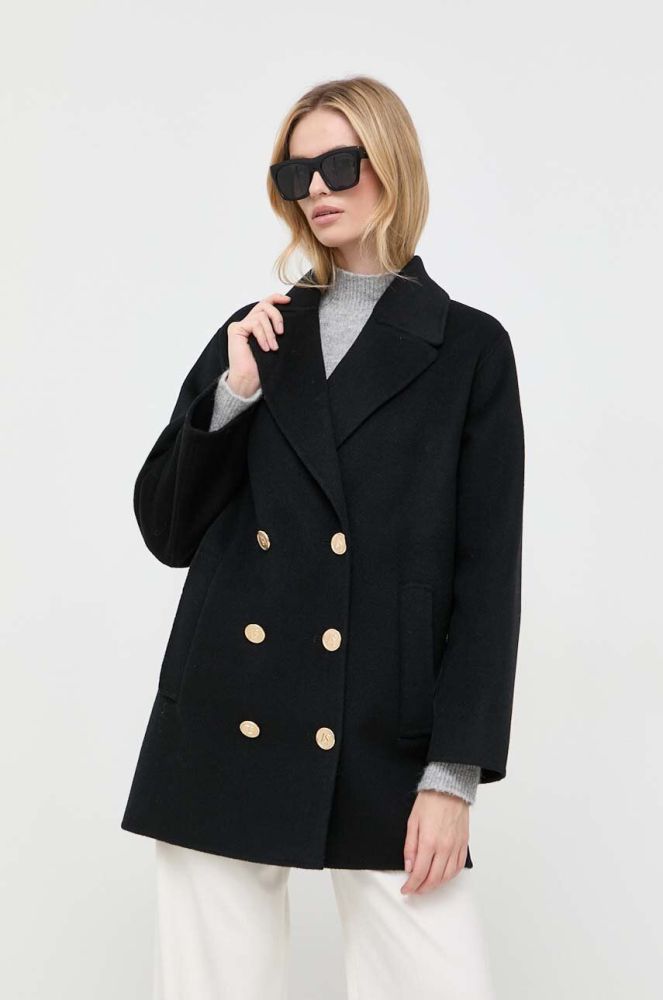 Вовняне пальто Luisa Spagnoli колір чорний перехідний