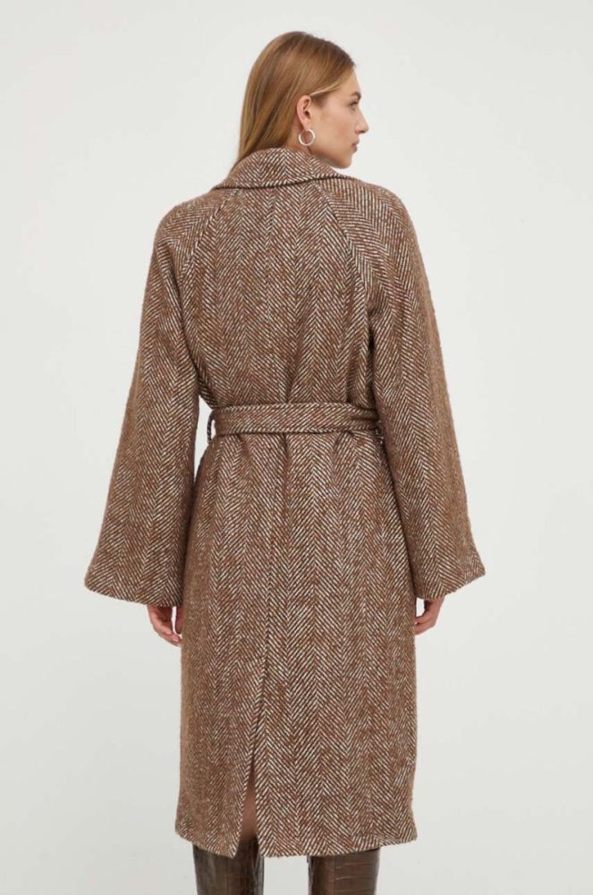 Пальто з домішкою вовни Custommade колір коричневий перехідний oversize фото 3
